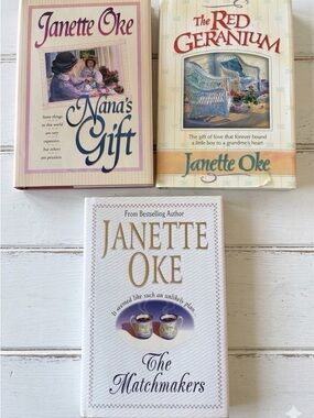 Janette Oke Nana's Gift The Red Geranium The Matchmakers lot of 3 hardcover